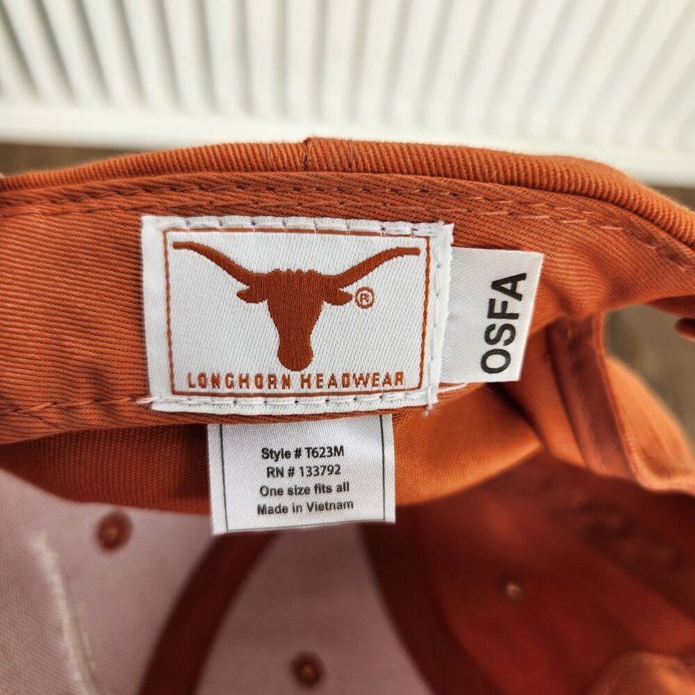 Texas Longhorns Strapback Hat Cap Burnt Orange Longhorn Headwear College Hook Em - Picture 10 of 10